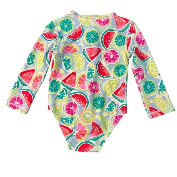 TOMMY BAHAMA GIRLS ONE PIECE LONG SLEEVE FRUIT PATTERN SWIMSUIT SIZE 18 MONTHS - Picture 3 of 6